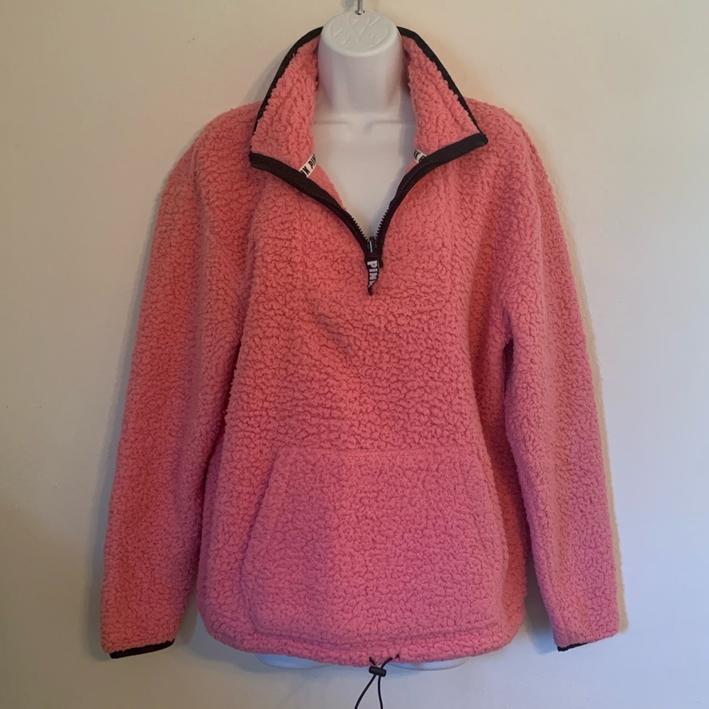 PINK Sherpa Pullover Sweater